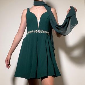 Green evening dress